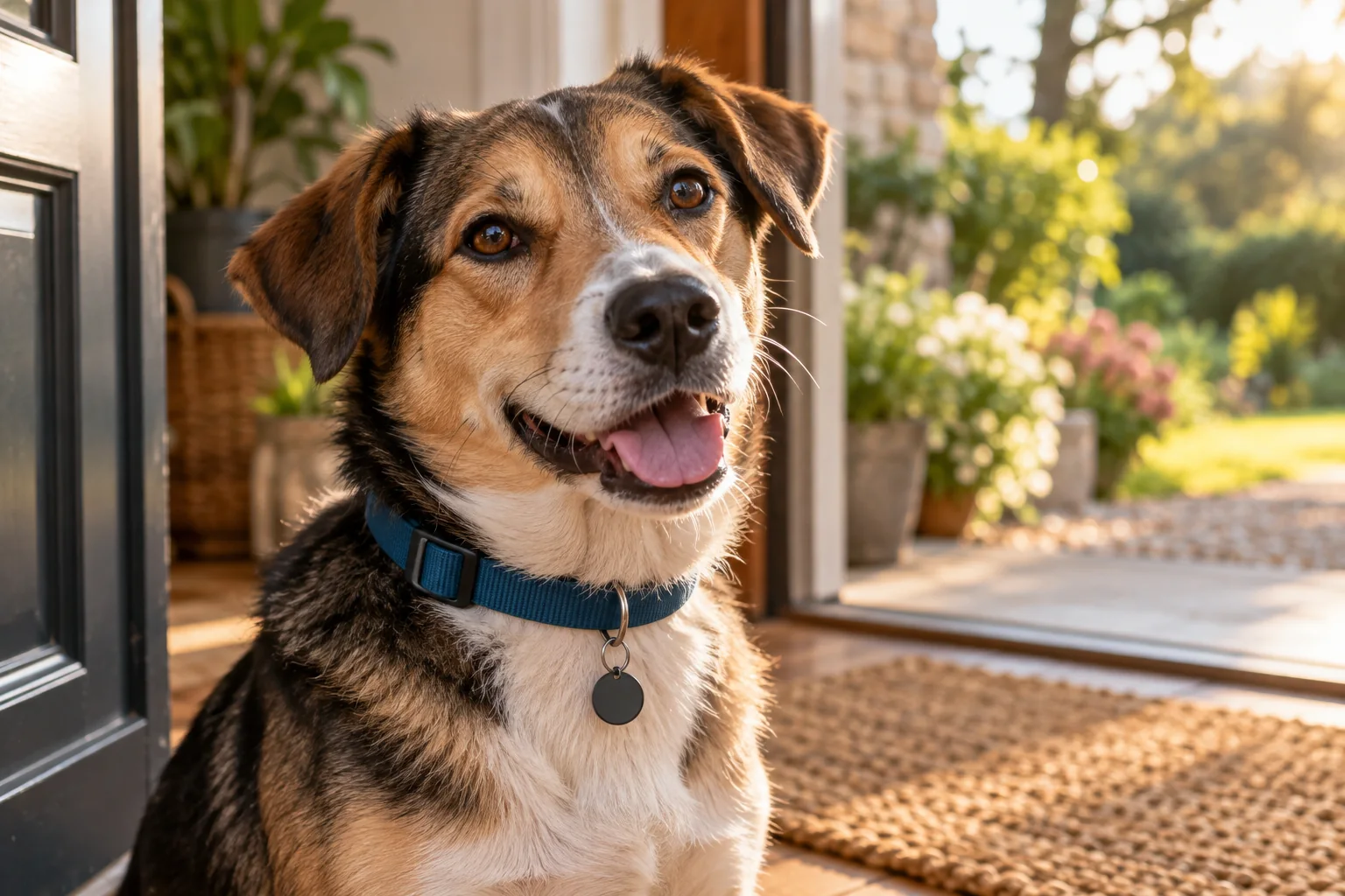 Milo, perro con collar